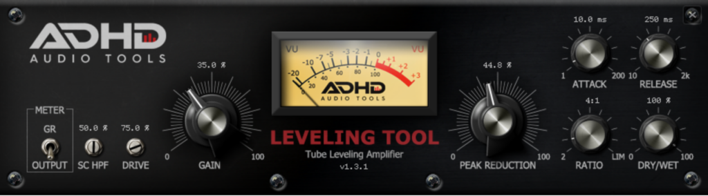 One of the best free sound design plugins 2022:: ADHD levelling tool img