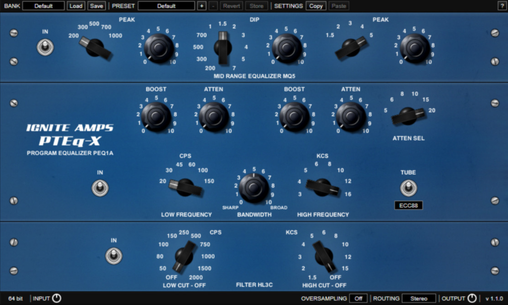 One of the best free sound design plugins 2022: Ignite Amps PTeq-X